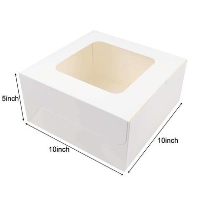Caja de panadería de papel blanco con cartón cuadrado de ventana Caja de pastel desechable