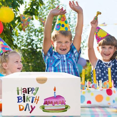 Caja de panadería de papel blanco con cartón cuadrado de ventana Caja de pastel desechable