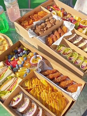 Embalaje de comida rápida personalizado para llevar 25*36*8cm para celulosa química e impresión personalizada