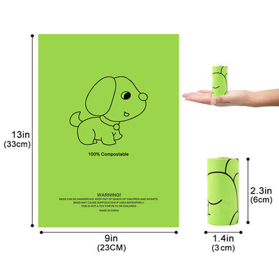 2 rollos para la entrega 15 piezas de materias primas de importación biodegradables PET Perro gato bolsa de basura POP