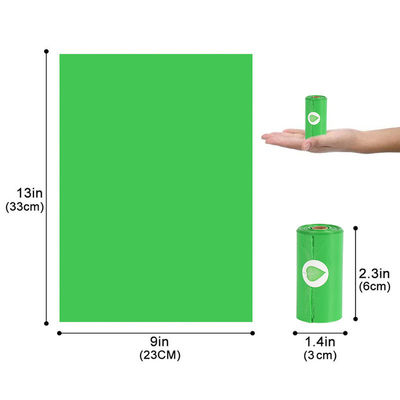 Saco de basura de plástico para mascotas, perros y gatos con un rollo de unidad de material degradable de PE y logotipo OEM