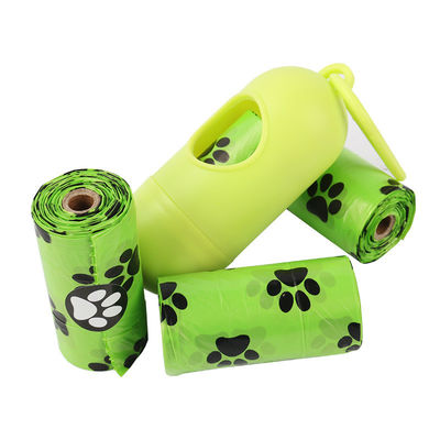 Saco de basura de plástico para mascotas, perros y gatos con un rollo de unidad de material degradable de PE y logotipo OEM