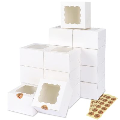 Cajas de pasteles de colores personalizados de 10x10x10 cuadrados para embalaje de postres y pasteles