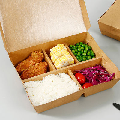 5 cuadrados de caja de comida de papel marrón Envases ecológicos y personalizables para comida rápida