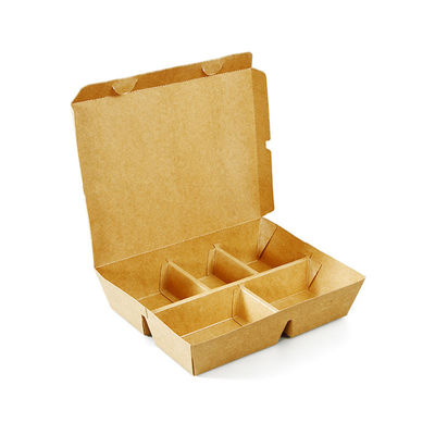 5 cuadrados de caja de comida de papel marrón Envases ecológicos y personalizables para comida rápida