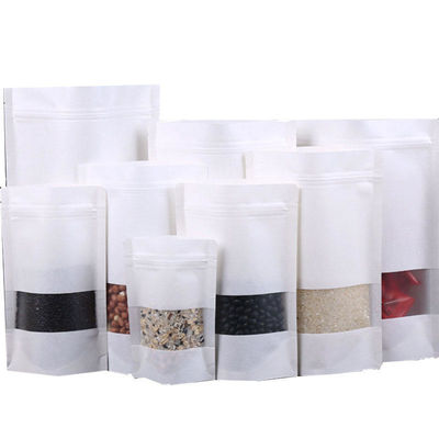 Bolsa de embalaje de alimentos de papel Kraft con cierre de cremallera con diseño autoportante y material PE