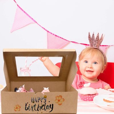 Industria alimentaria Papel Kraft marrón 12 cuentas Panadería Caja de transporte para muffins Pastelería Cupcake