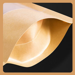 Bolsa de papel Kraft con cerradura de sellado de cierre y ventana transparente de diseño de pie