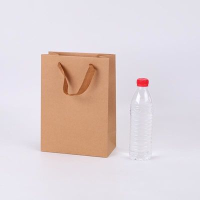 Gravnre Impresión Bolsa de papel Kraft reciclable para productos del hogar Compras de comestibles