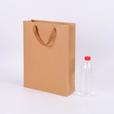 Gravnre Impresión Bolsa de papel Kraft reciclable para productos del hogar Compras de comestibles