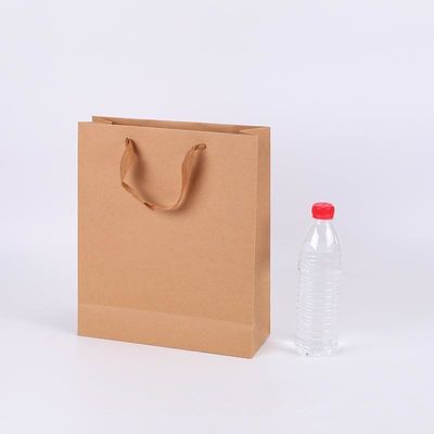 Gravnre Impresión Bolsa de papel Kraft reciclable para productos del hogar Compras de comestibles