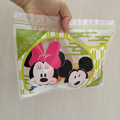 Bolsa de cerradura con doble cremallera duradera en bolsas de almacenamiento de frutas de plástico con cremallera de sándwich