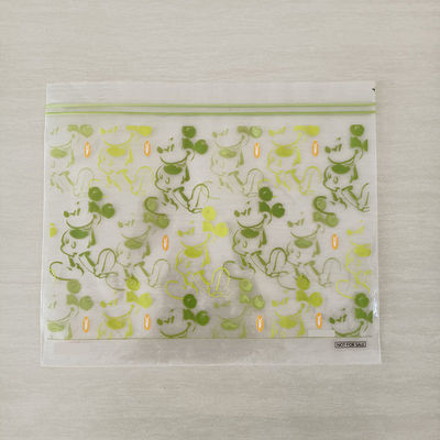 Bolsa de cerradura con doble cremallera duradera en bolsas de almacenamiento de frutas de plástico con cremallera de sándwich