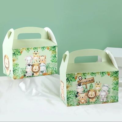 Caja de papel de mano de impresión de animales personalizada para el tema de la selva de los niños cumpleaños y baby shower