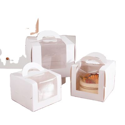 Caja de pastel desechable de ventana grande transparente para pastel de cumpleaños en la panadería