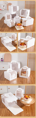 Caja de pastel desechable de ventana grande transparente para pastel de cumpleaños en la panadería