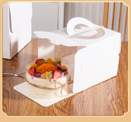 Caja de pastel desechable de ventana grande transparente para pastel de cumpleaños en la panadería