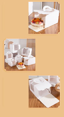 Caja de pastel desechable de ventana grande transparente para pastel de cumpleaños en la panadería