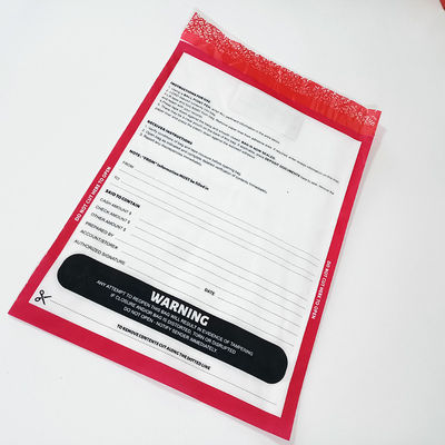 Bolsa de plástico de mensajería de seguridad de efectivo certificada ISO9001 para bolsas de depósito bancarias con válvula