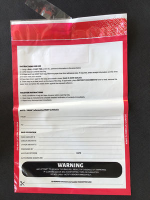 Bolsa de plástico de mensajería de seguridad de efectivo certificada ISO9001 para bolsas de depósito bancarias con válvula