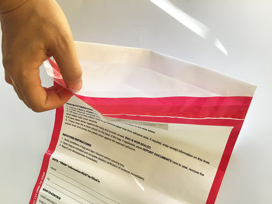 Bolsa de plástico de mensajería de seguridad de efectivo certificada ISO9001 para bolsas de depósito bancarias con válvula