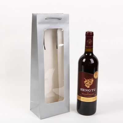 Papel de lujo personalizado de primera marca de embalaje bolsas de botellas de vino para regalos de alcohol de whisky