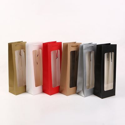 Papel de lujo personalizado de primera marca de embalaje bolsas de botellas de vino para regalos de alcohol de whisky