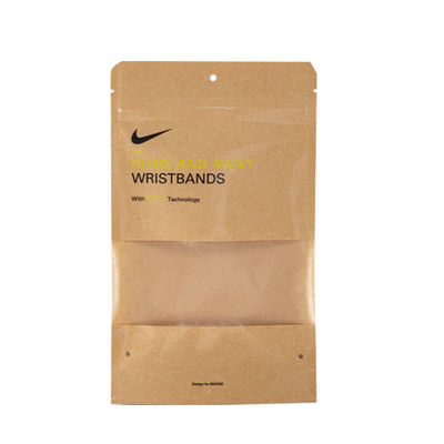 Impresión de logotipo personalizado Material de grado alimenticio Bolsa de papel Kraft marrón máquina de hacer con ventana