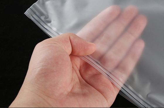 PE plástico con cremallera superior con logotipo transparente bolsas con cremallera congeladas para embalajes de ropa personalizados