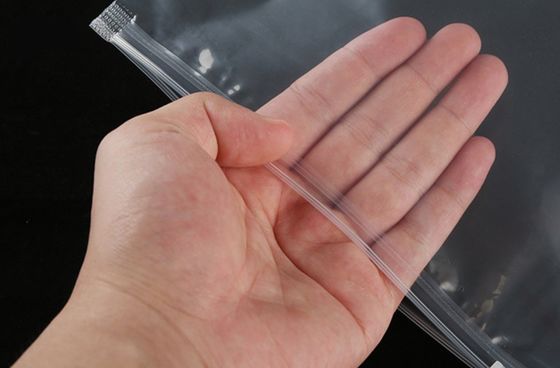 PE plástico con cremallera superior con logotipo transparente bolsas con cremallera congeladas para embalajes de ropa personalizados