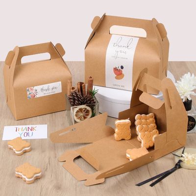 Caja de pastel de Kcraft marrón de cartón de pastel reciclable desechable