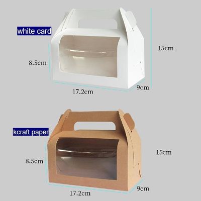 Caja de pastel plegable de papel Kcraft personalizada con caja de regalo de ventana y certificada ISO9001