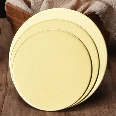 Tableros de pastel dorados de cartón Bebidas alimenticias suaves Tambor de pastel redondo para la tienda de pasteles