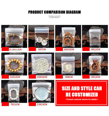 Bolsas de cremallera de plástico LDPE personalizadas para envases de joyería biodegradables y auto-sellables