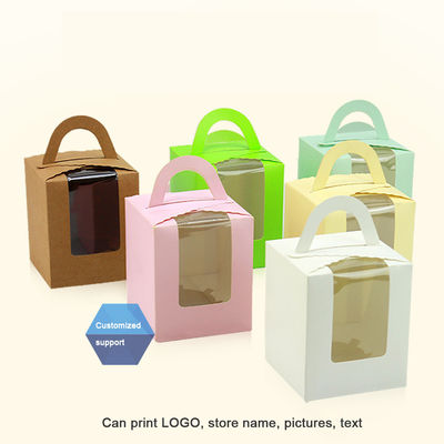 Caja de pasteles de ventana abierta de color sólido personalizada para el embalaje de pasteles de boda