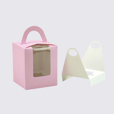 Caja de pasteles de ventana abierta de color sólido personalizada para el embalaje de pasteles de boda