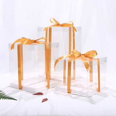 Embalaje de pastel de bodas de 4-14 pulgadas con ventana transparente y cajas de auto-elevación