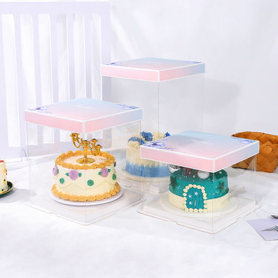 Embalaje de pastel de bodas de 4-14 pulgadas con ventana transparente y cajas de auto-elevación