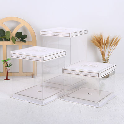 Embalaje de pastel de bodas de 4-14 pulgadas con ventana transparente y cajas de auto-elevación