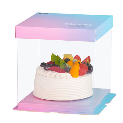 Embalaje de pastel de bodas de 4-14 pulgadas con ventana transparente y cajas de auto-elevación