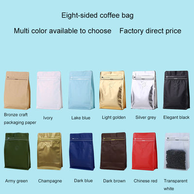 Llegadas 8 bolsas de café de aluminio lateral con válvula y cremallera