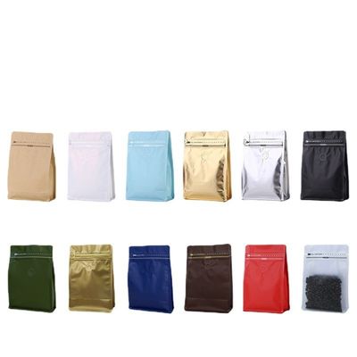 Llegadas 8 bolsas de café de aluminio lateral con válvula y cremallera