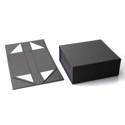 Flap Custom Matte Negro de lujo plegable de papel duro de cierre magnético caja de regalo para regalos