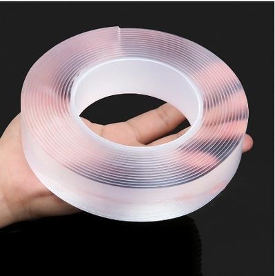 Cintas de doble cara nano lavables para gancho / cocina / baño 1 mm / 2 mm x 50 mm transparentes